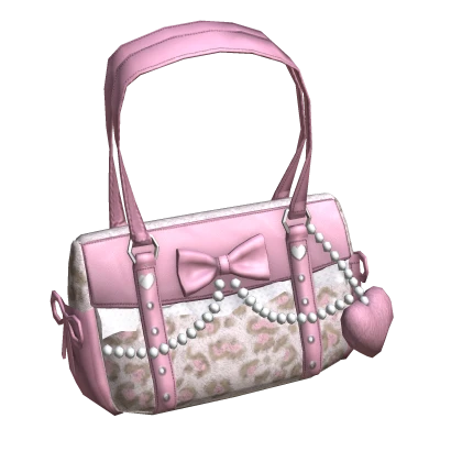 ♡ gyaru leopard bow pearl handbag ♡ (right)