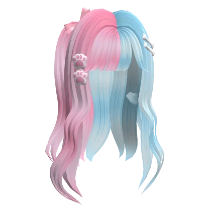 kawaii princess wavy long hair cotton candy w clip