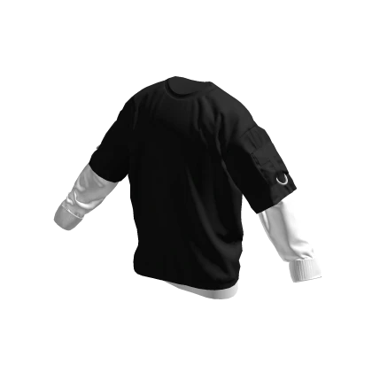 black/white y2k layered shirt