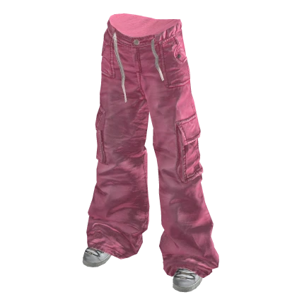 Pink Y2K Urban Shoelace Baggy Cargos