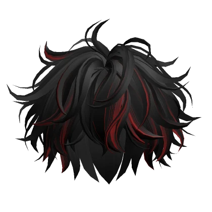 Black&Red Messy Fluffy Boy Hair