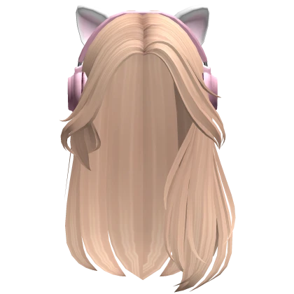 Gamer Girl Hair w/ Cute Cat Headphones (Blonde)