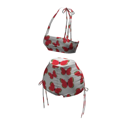 Watermelon Butterfly Summer Beach Bikini Swimsuit