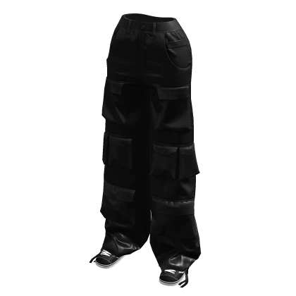 Black Leather Cargos w/ Shoes