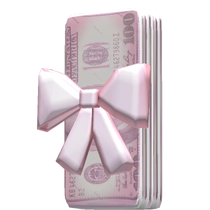 cutesy money stack in pink