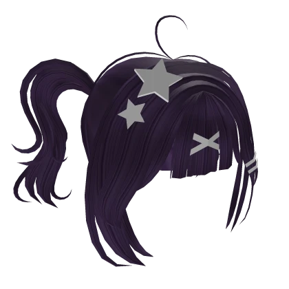 Purple Hair Pigtails with Fringe and Bangs Star