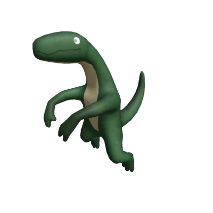 Curious Green Back Dinosaur Hugging Silly Quirky