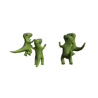 Dinosaurs Jumping Aura Playful Green Cute