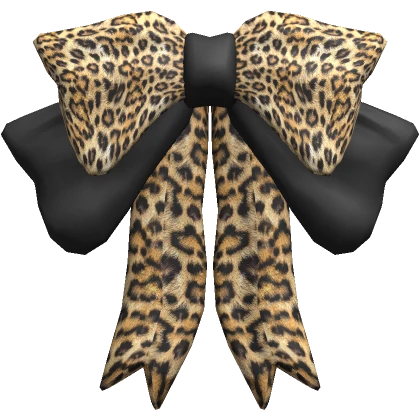 Y2K Leopard Print Bow