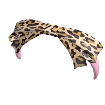🎀 Cute kawaii pink leopard print bow headband