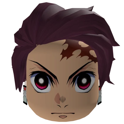 [⭐] Tanjiro Demon Slayer Anime Hair w/ Face