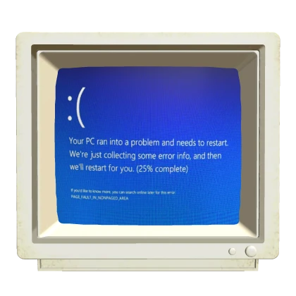 Blue Screen of Death Monitor Head