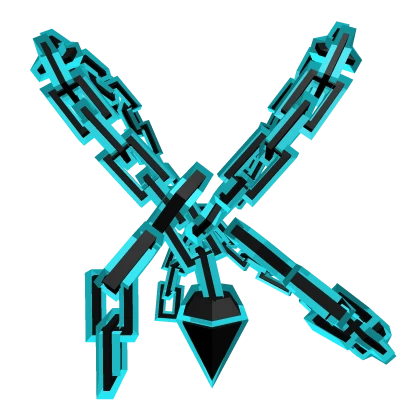 Cyan Cartoony Glowing Body Chains