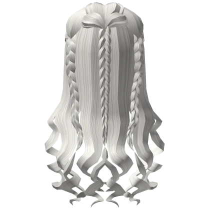 White Cutesy Curly Braided Hairstyle