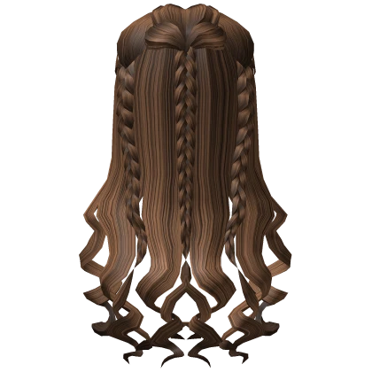 Brown Cutesy Curly Braided Hairstyle