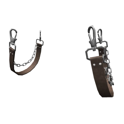 Brown Waist Suspender Straps With Chain