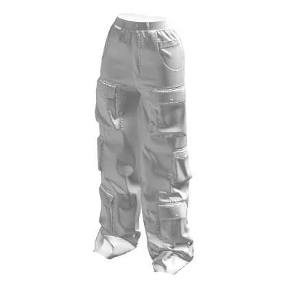 baggy white cargo pants