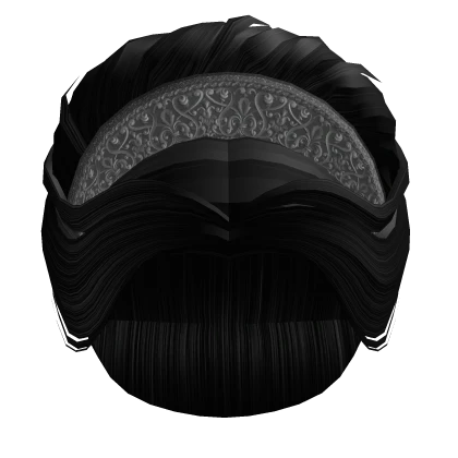Black Roman Goddess Hair with Silver Diadem