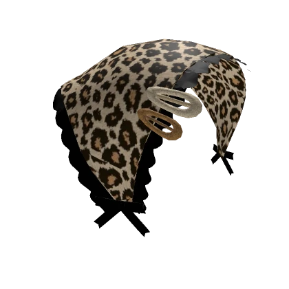 Leopard Bandana HeadScarf with hairclips