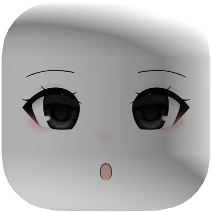 cute anime manga girl shock face white