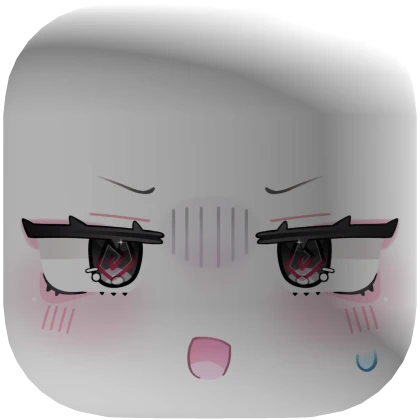 cute chibi angry face white