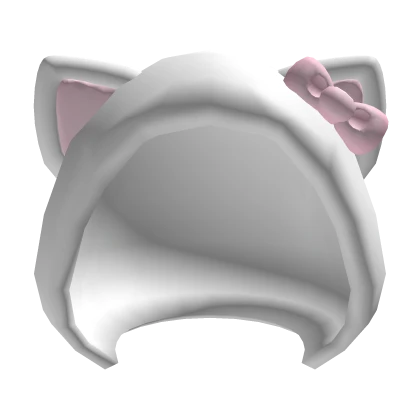 🎀 cute white kitty cat hood with bow
