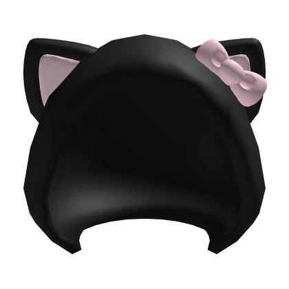 🎀 cute black kitty cat hood with bow