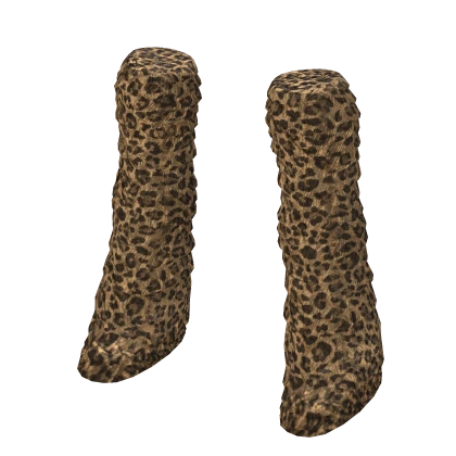 Y2K Hime Gyaru Leopard Fur Boots