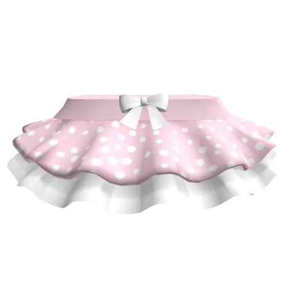 Pastel Pink Mushroom Cute Ruffled Skirt