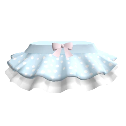 Pastel Blue Mushroom Cute Ruffled Skirt