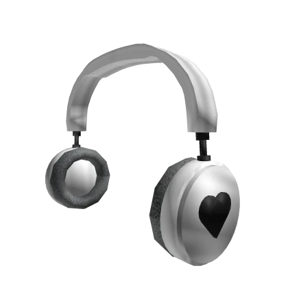 Silver shindy heart headphones