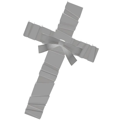 ୨୧ Ribbon Wrapped Cross with White Bow