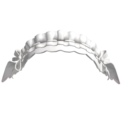 ୨୧ Angel Wings Ruffle Headdress in White