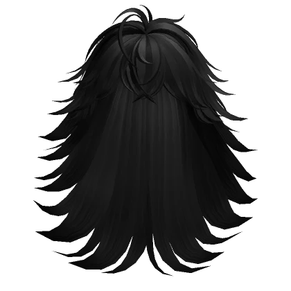 Spiky Overgrown Long Manga Hair Mane (Black)