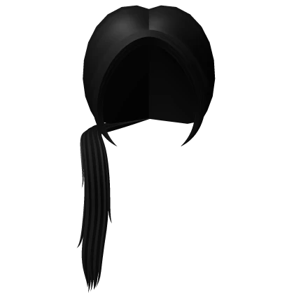 ♡ long kawaii cute flowy side ponytail (black)