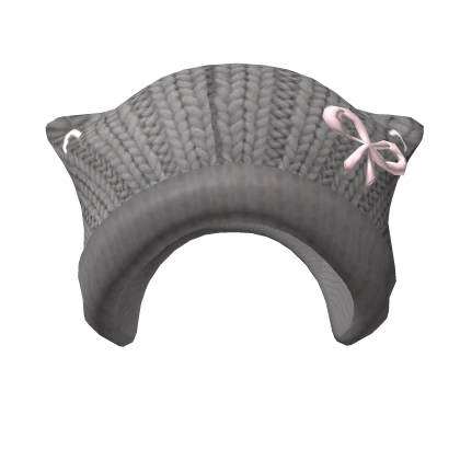 Cat knitted Hoodie grey pink