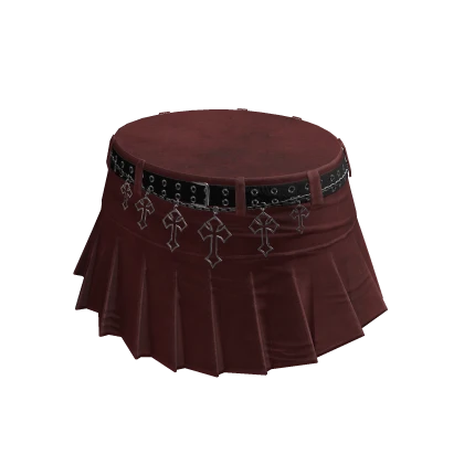 Emo Silver Crosses Skirt Red
