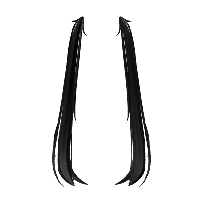 ୨୧: kawaii messy bed head pigtail extensions black