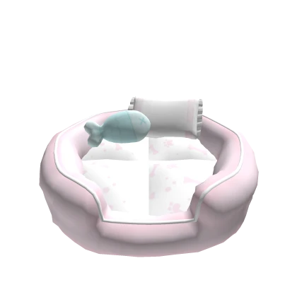 ୨୧: kawaii sleepy pet bed in pink & white