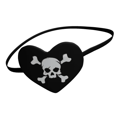 🖤☠️ Low Pirate Skull Black Heart Eyepatch