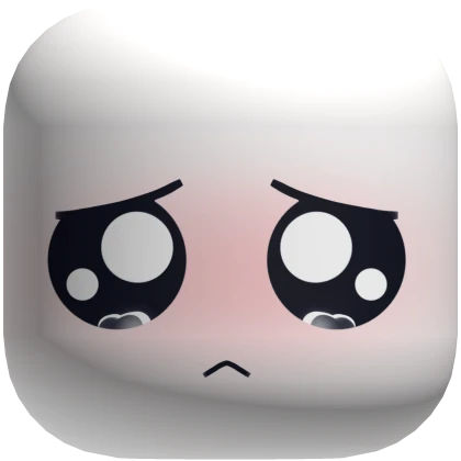 Sad Face Crying Eyes Kawaii Chibi Blush Cute White