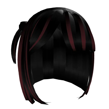 black and red striped side hair with pigtails
