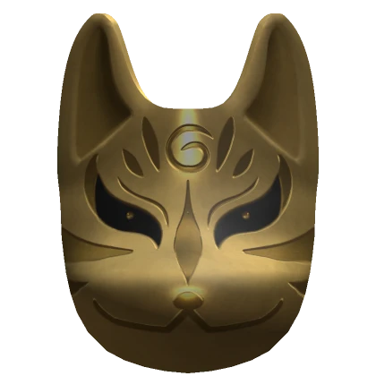 Stealthy Fox Ninja Mask Mysterious Dark Gold