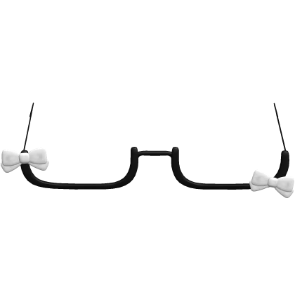 ⛥ black & white bow glasses ⛥