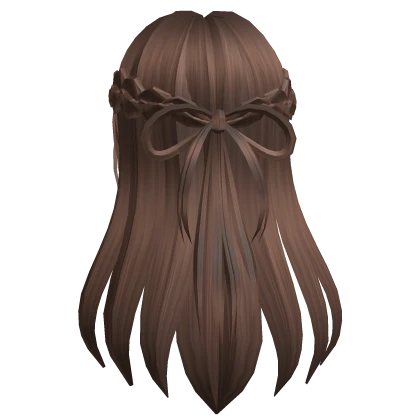 Long Flowy Brown Up-do W bow 