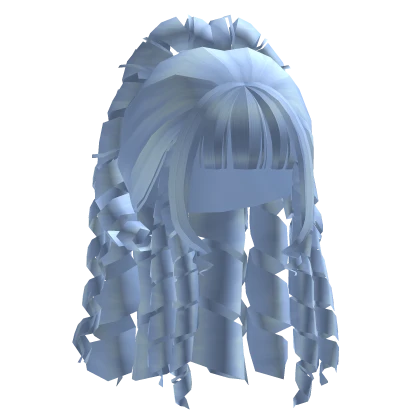 glamorous half up princess curls in light blue