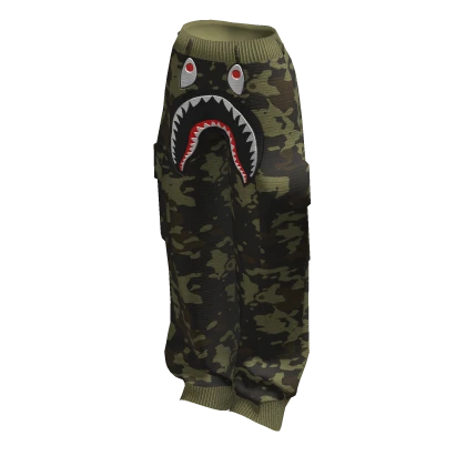 Designer Shark Pants Green