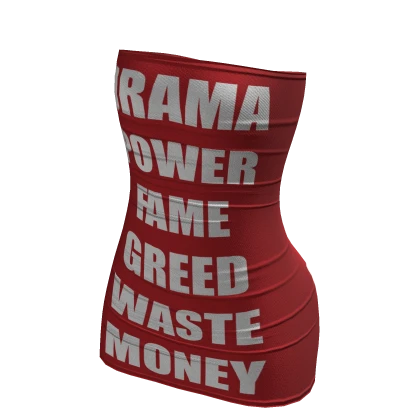 Y2K Money Greed Fame Tube Dress | Red