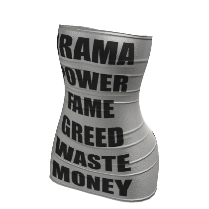 Y2K Money Greed Fame Tube Dress | White