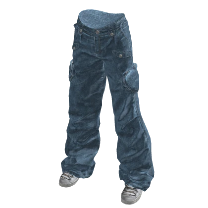 Blue Urban Heart Cargo Jeans